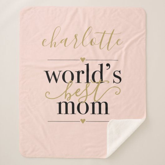 Persoonlijke Roze en Gouden Roze Moeder van de Wer Sherpa Deken (Voorkant)
