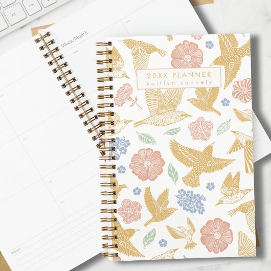 Persoonlijke Roze en Gouden Weerkijk School Weekka Planner