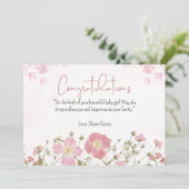 Persoonlijke Roze en Groene Aquarel Baby Shower (Staand voorkant)