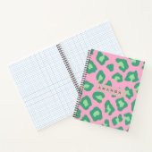 Persoonlijke Roze en Groene Luipaardprint Notitieboek (Binnen)