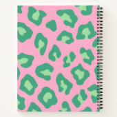 Persoonlijke Roze en Groene Luipaardprint Notitieboek (Achterkant)