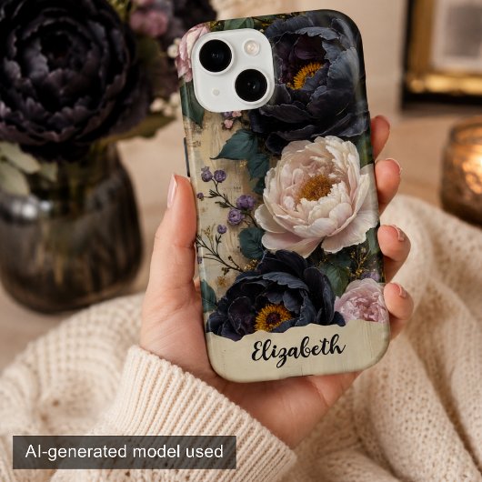 Persoonlijke Roze en Paarse Pioenrozen Case-Mate iPhone Case