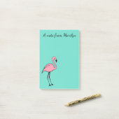 Persoonlijke Roze Flamingo Post-it-blokjes Cadeau Post-it® Notes (Op bureau)