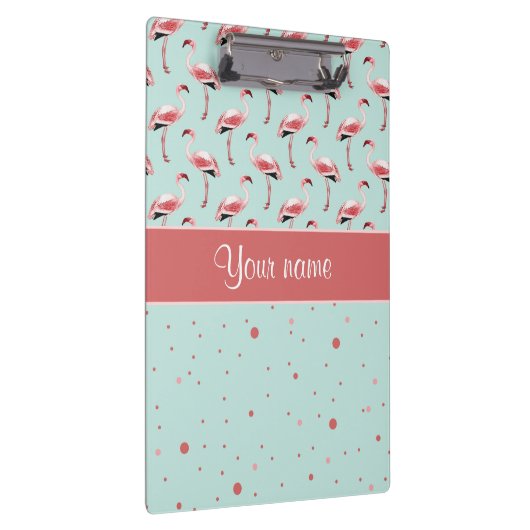 Persoonlijke roze flamingos Polka Dots Klembord (Rechts)