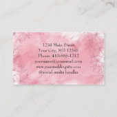 Persoonlijke roze Floral Feminine voor haar Visitekaartje (Achterkant)