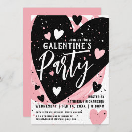 Persoonlijke roze galentine's Day Dinner Party Kaart