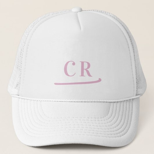 Persoonlijke Roze Gemonogrammeerde Initialen Minim Trucker Pet (Voorkant)