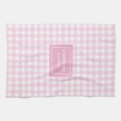 Persoonlijke Roze Geruite Handdoek Chic Keukenacce (Horizontaal)