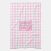 Persoonlijke Roze Geruite Handdoek Chic Keukenacce (Verticaal)