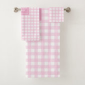 Persoonlijke Roze Geruite Handdoeken Chic Aangepas (Insitu)