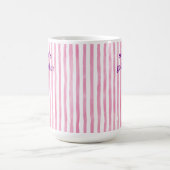 Persoonlijke Roze Gestreepte Peetmoeder Koffiemok (Center)