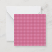 Persoonlijke roze gingham notitiekaartje (Achterkant)