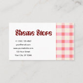 Persoonlijke Roze Gingham Visitekaartje | Aangepas (Achterkant)