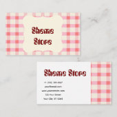 Persoonlijke Roze Gingham Visitekaartje | Aangepas (Voorkant / Achterkant)