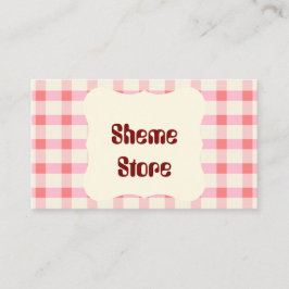 Persoonlijke Roze Gingham Visitekaartje | Aangepas