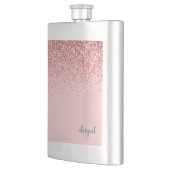 Persoonlijke Roze Glitter Initialen Naam Flacon (Links)