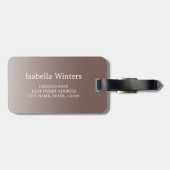 Persoonlijke Roze Glitter Ombre Naam Monogram Bagagelabel (Achterkant horizontaal)