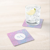 Persoonlijke Roze Glitter Papieren Onderzetters (Insitu)