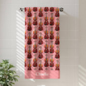Persoonlijke Roze Glitter Viool Badhanddoek