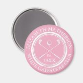 Persoonlijke Roze Golfclubnaam Magneet (Voorkant / Achterkant)