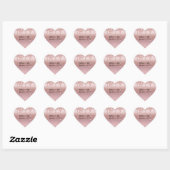 Persoonlijke Roze Gouden Drip Glitter  Hart Sticker (Vel)