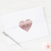 Persoonlijke Roze Gouden Drip Glitter  Hart Sticker (Envelop)