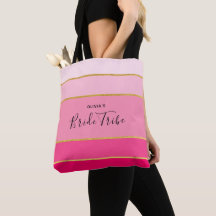 Persoonlijke Roze & Gouden gestreepte Bruid Stam