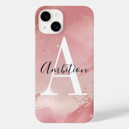 Persoonlijke Roze Gouden Glitter Hoesje – Op Maat 