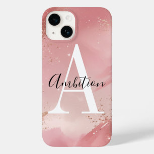 Persoonlijke Roze Gouden Glitter Hoesje – Op Maat 