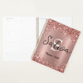 Persoonlijke Roze Gouden Glitter Planner 2027 (Display)