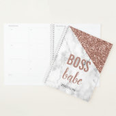 Persoonlijke Roze Gouden Glitters | Marmer  Boss B Planner (Display)