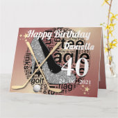 Persoonlijke roze gouden golf verjaardagskaart voo kaart (Gele Bloem)