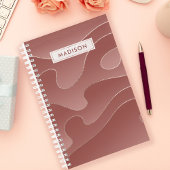 Persoonlijke Roze Gouden Ombre Golven Planner