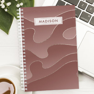 Persoonlijke Roze Gouden Ombre Golven Planner