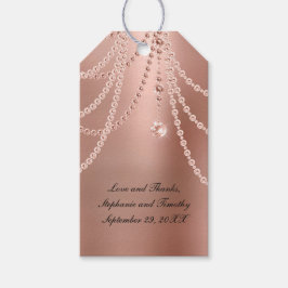 Persoonlijke Roze Gouden Parels Diamanten Bling Br Cadeaulabel