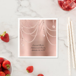 Persoonlijke Roze Gouden Parels Diamanten Bling Br Servet