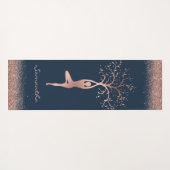 Persoonlijke Roze Gouden Tree Pose Namaste Yogamat (Achterkant (horizontaal))