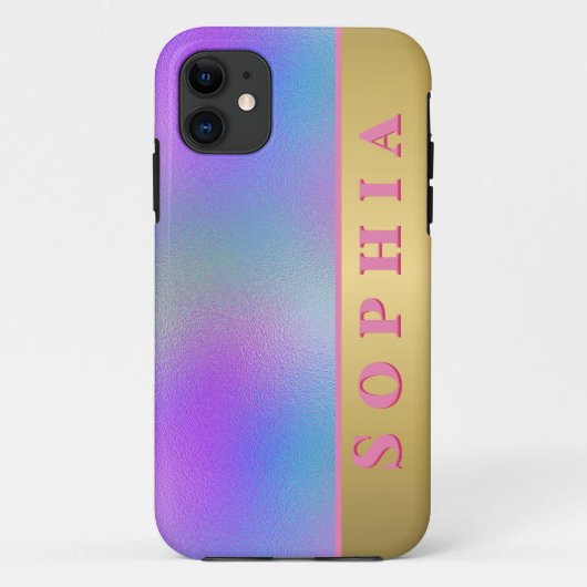 Persoonlijke Roze Groen en Blauwe Kleurgradiënt Case-Mate iPhone Case (Achterkant)