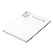 Persoonlijke Roze Groene Bloemendesign 'Van het bu Notitieblok (Linkerzijde)