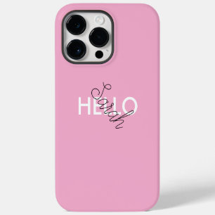 Persoonlijke Roze "Hallo" Hoesje voor Telefoon met iPhone 14 Pro Max Hoesje