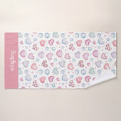 Persoonlijke Roze Hart Kinderen Badhanddoek (Badhanddoek)