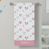 Persoonlijke Roze Hart Kinderen Badhanddoek