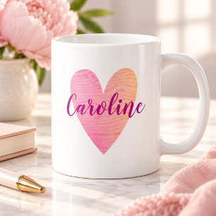 Persoonlijke Roze Hart Mok