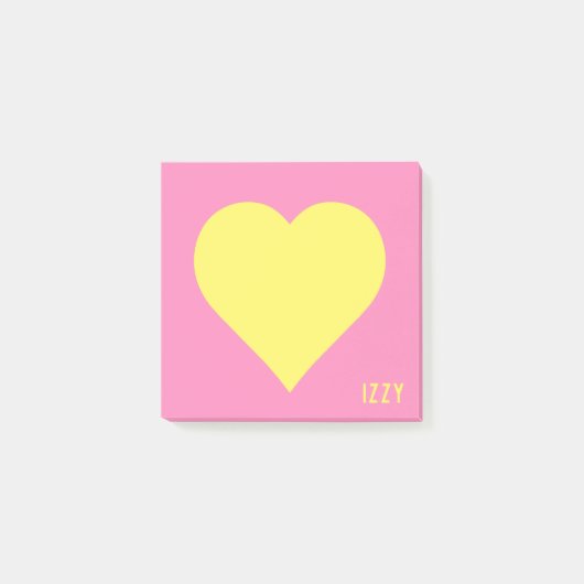Persoonlijke Roze Hart Post-Its Post-it® Notes (Voorkant)