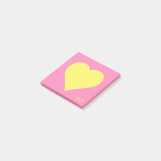Persoonlijke Roze Hart Post-Its Post-it® Notes (Schuin)