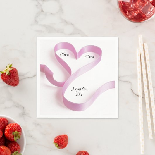 Persoonlijke Roze Hart Servetten (Insitu)