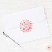 Persoonlijke Roze Harten "Dank Je" Ronde Sticker (Envelop)