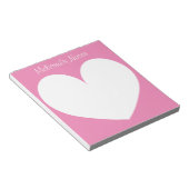 Persoonlijke roze hartintelingen met notitiepaden notitieblok (Schuin)