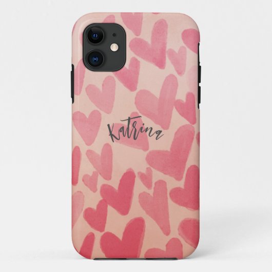 Persoonlijke Roze Hartjes Verspreid Case-Mate iPhone Case (Achterkant)