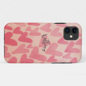 Persoonlijke Roze Hartjes Verspreid Case-Mate iPhone Case (Achterkant (horizontaal))